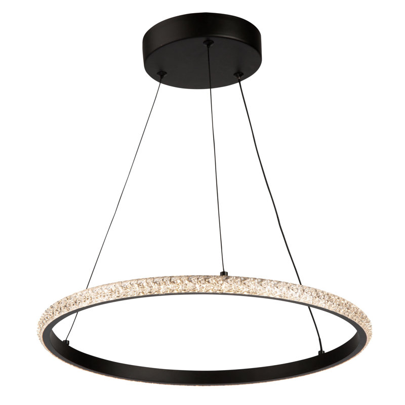 Luminaire suspendu DEL Nova 30W noir, H 0,79 po x l 15,8 po x P 15,8 po