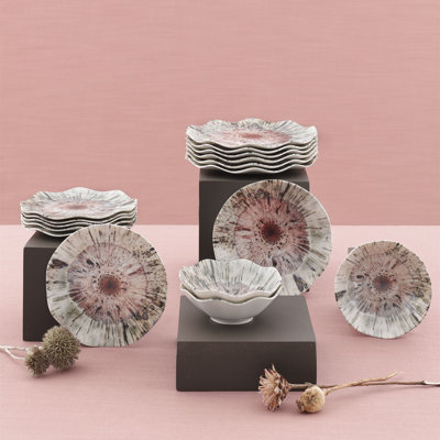Portier 24 Piece Porcelain China Dinnerware Set - Service for 6