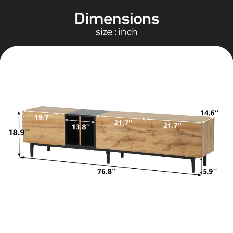 Crédence de rangement l 76,8 po Kairese, Bois naturel