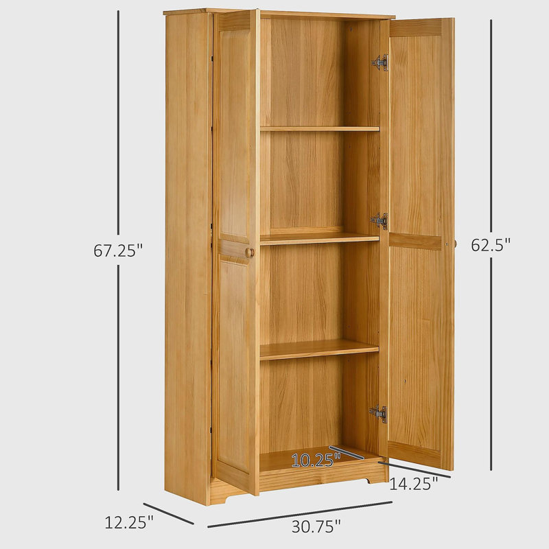 Armoire de rangement pour garde-manger 67 po, armoires autoportantes avec portes et tablette réglable