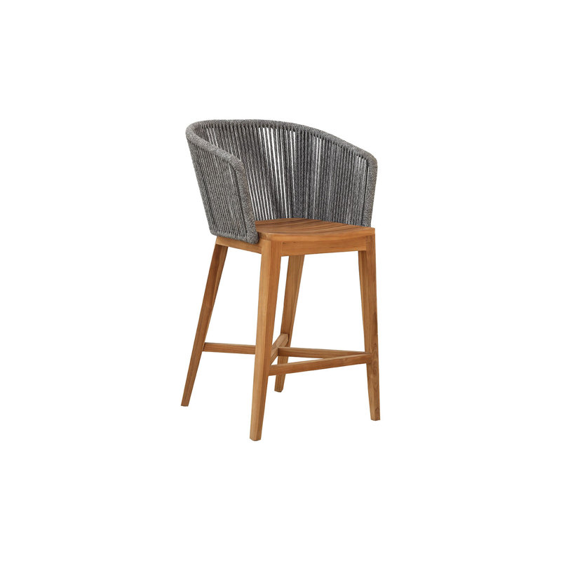 Westlake Outdoor Teak Bar Stool, Gray