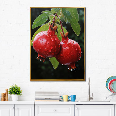 «Fruit Pomegranate Red Pointillism II», reproduction sur toile