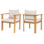 Chaise d'extérieur en bois d'acacia avec coussins Kaja