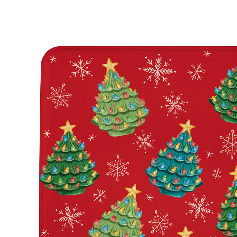 Tapis anti-fatigue sapin de Noël nostalgique « La nuit où tu as vécu », 101,6 cm x 50,8 cm