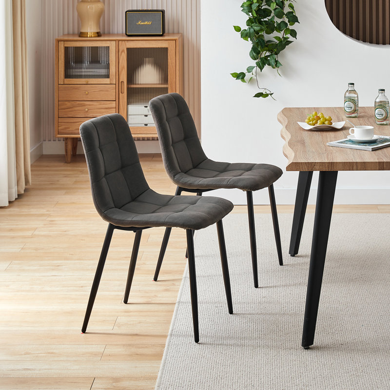 Elden 50cm H Upholstered Side Chair in Black, Black