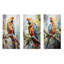 «Parrots Sunny Companions Delight», ensemble de 3 reproductions d'art mural en métal-378247687