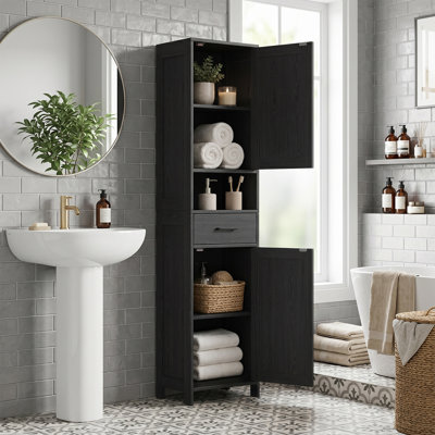 Armoire de rangement 65,5 po Black Farmhouse