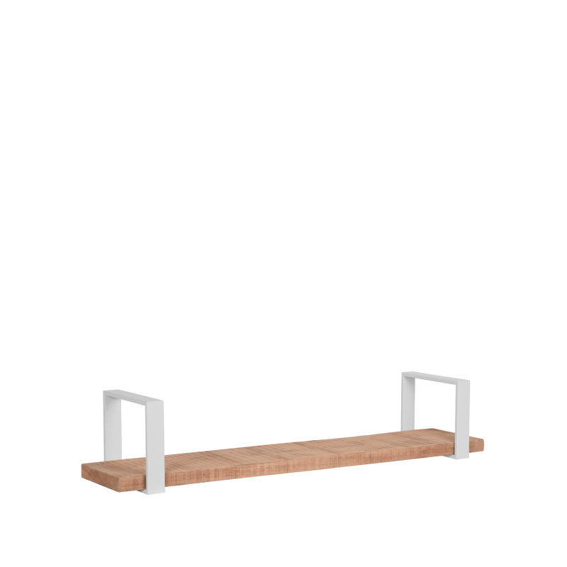 Mango Solid Wood Floating Shelf, 20cm H x 100cm L x 23cm D, White
