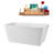 55" Streamline Soaking Glossy White Freestanding Tub and Tray With Internal Drain-101412892