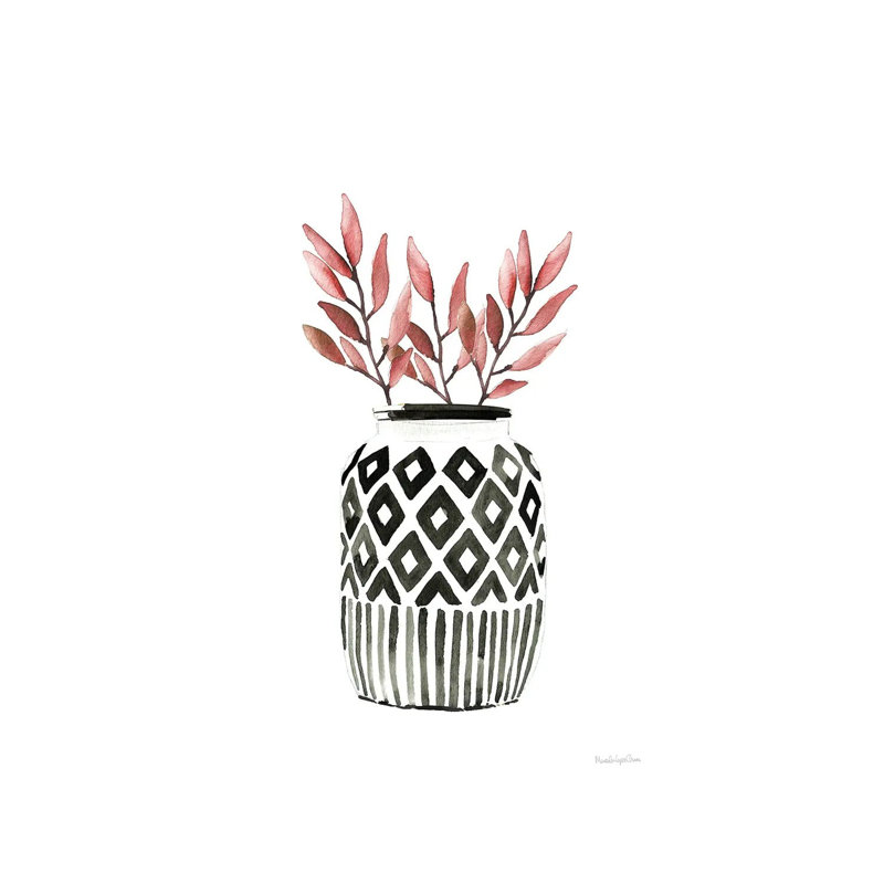 Geometric Vases II by Mercedes Lopez Charro - Wrapped Canvas Painting, 20.32 cm H x 30.48 cm W