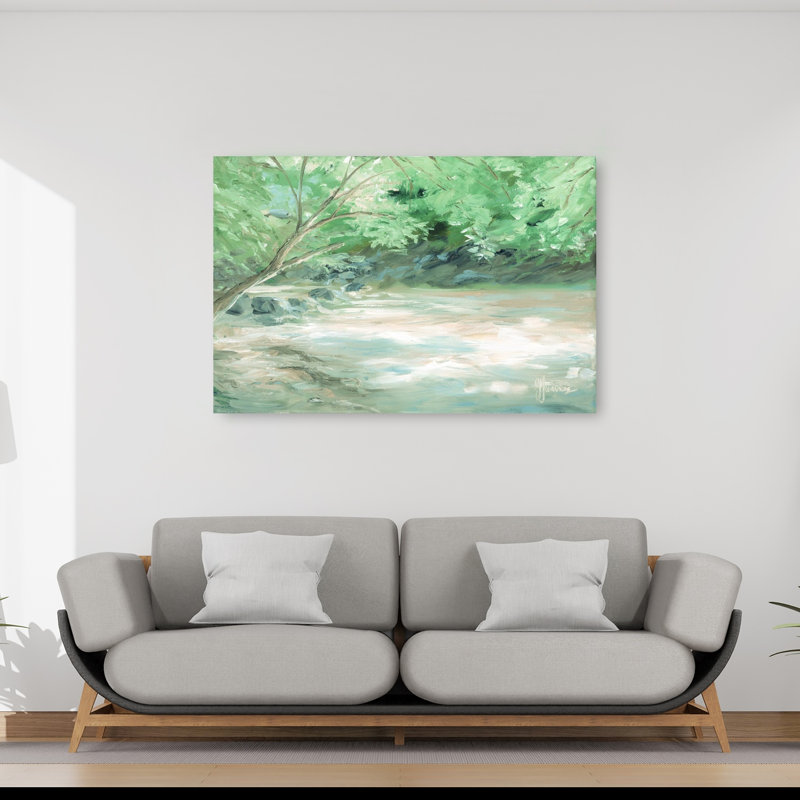 «Pleasant Run Creek Abstract Contemporary Forest Landscape», reproduction d'art murale, H 40 po x l 60 po