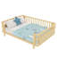 Lit double pour enfants avec rails de sécurité, structure en bois et en fer, lit plateforme basse pour garçons et filles (double, naturel)-1051977784-1051977789