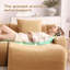 Canapé désossé en forme de U avec tissu en peluche doux, méridienne d'assemblage, aucun accoudoir incurvé requis, conception épurée antidérapante 32D, épurée, s'adapte aux salons de lecture, brun clair-130574853