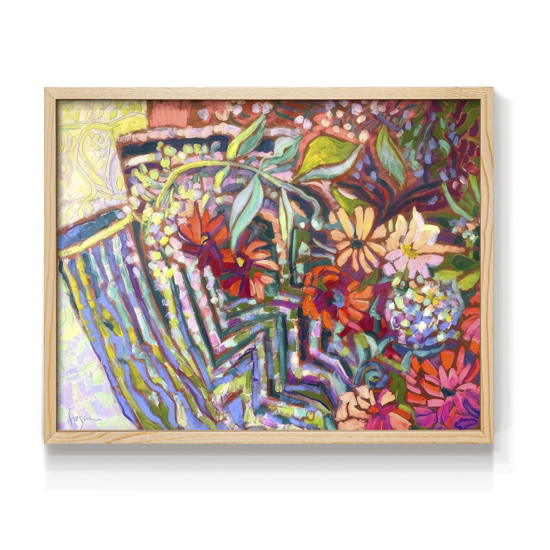 Meandering Garden Path -Framed Print - Restickable, 8" H x 10" W, Natural