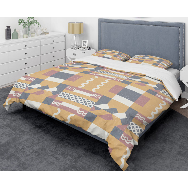 Ensemble de housse couette mid-century rétro vi , Housse de couette très grand + 2 taies décoratives