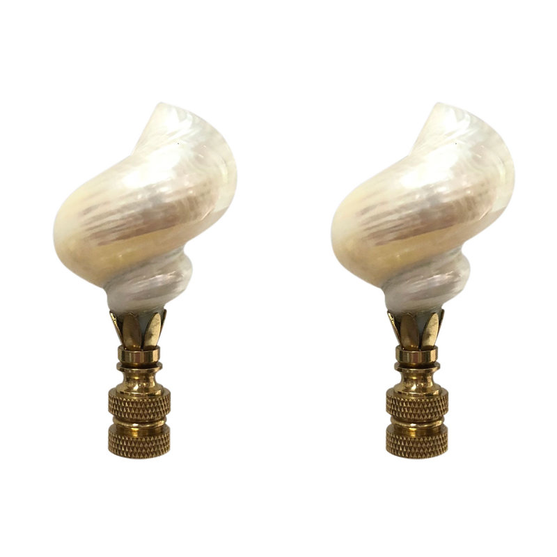 Faiteau de lampe en coquillage naturel, Laiton poli