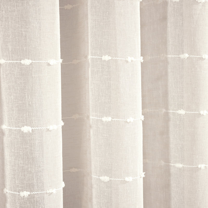 Polyester Sheer Curtain Single Panel, Beige
