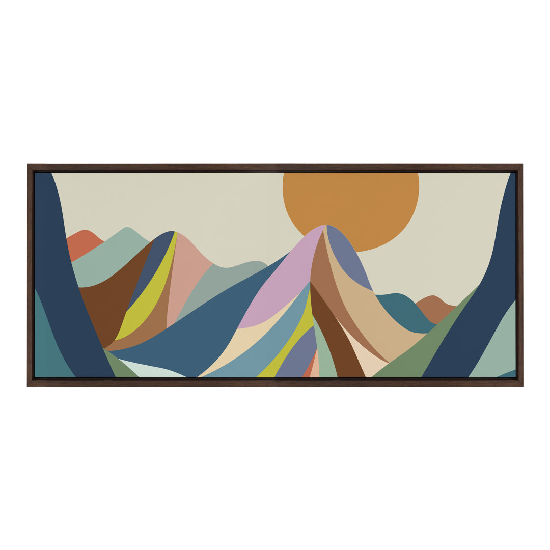 Keaundrea Mountains Crop Framed Canvas by Rachel Lee of My Dream Wall 18x40 Brown Corrigan Studio®