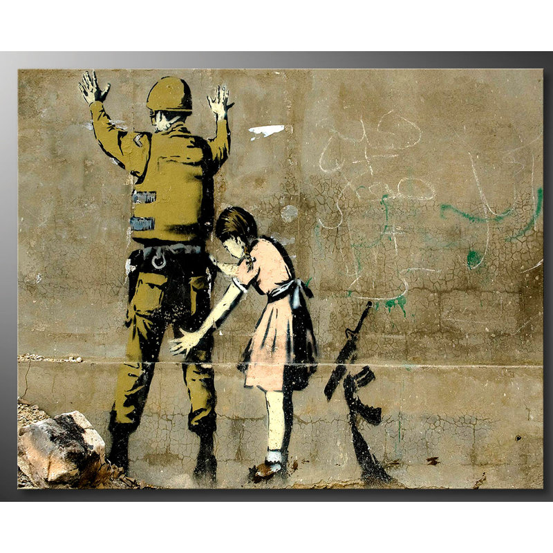 The Criminal by Banksy - Stretched On Wooden Frame Print on Canvas, 80cm L x 100cm W