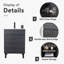 Meuble-lavabo autoportant de 61 cm (24 po) à motif de bois noir avec portes à fermeture amortie