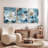 3-Piece Blue & White Peony Canvas Wall Art-320757317