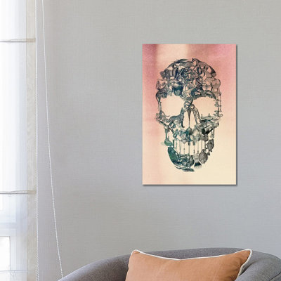 Skull Vintage 1 Piece Wrapped Canvas Painting