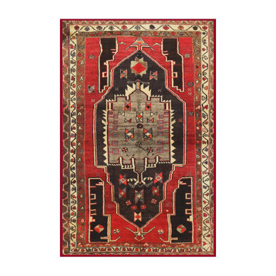 Tapis traditionnel rouge / noir