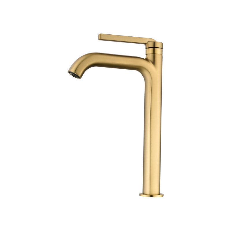 Vessel Single-hole Sink Faucet Single-handle Bathroom Faucet With Drain Assembly, Brushed Gold