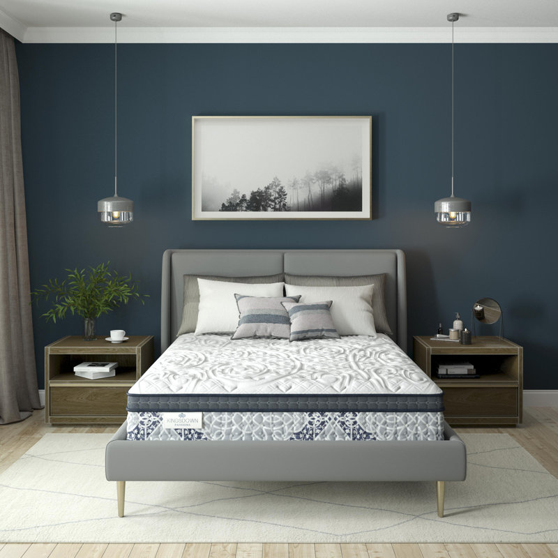 King Size Gray Pillowtop Gel Memory Foam Mattress