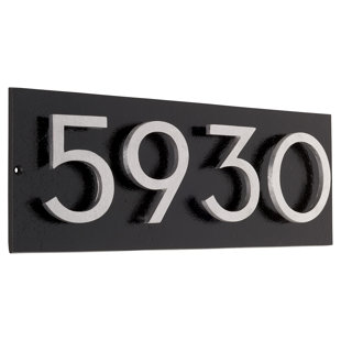 Plaque d'adresse horizontale flottante 4 po (4 chiffres)