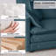 Causeuse 2 places avec repose-pieds mobile et salon en L compact, bleu foncé