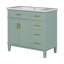 Meuble-lavabo de 36 pouces avec lavabo en résine, armoire de salle de bain moderne avec deux portes à fermeture douce et quatre tiroirs-104848765