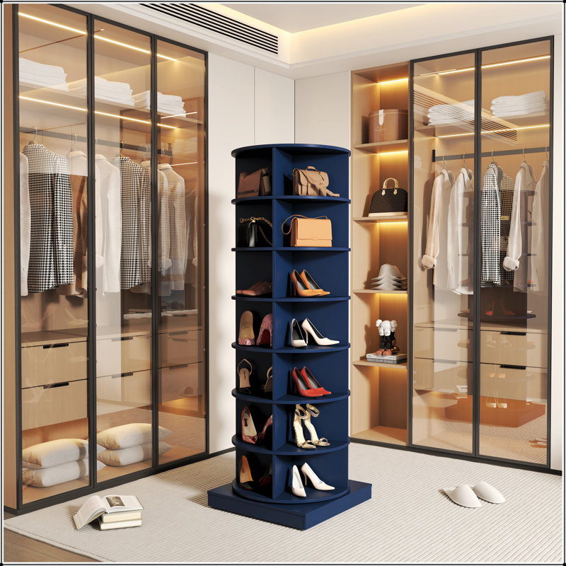 Armoire à chaussures rotative 360 avec 7 couches, parfaite pour le rangement organisé et facile d'accès dans n'importe quelle maison.