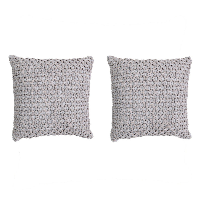 Housse de coussin diamant tressé carré, Argent