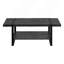 Table basse décorative de salon rectangulaire de 48 po en métal noir stratifié noir contemporain moderne.-1250035036