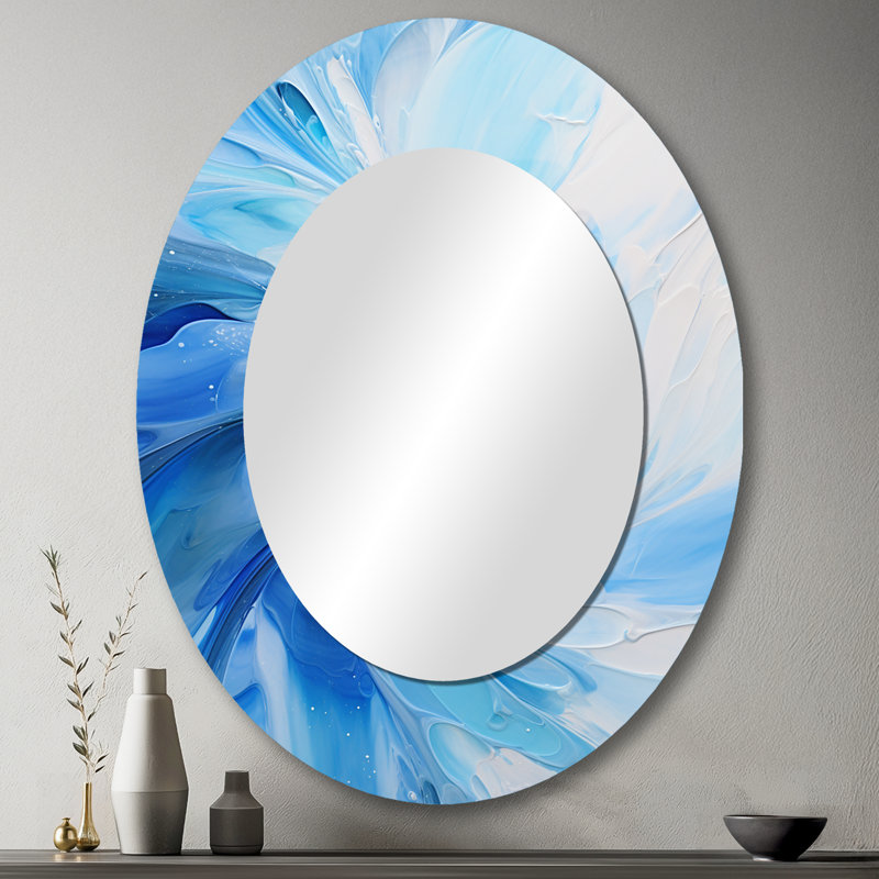 Miroir mural bleu, 43 po x 33 po