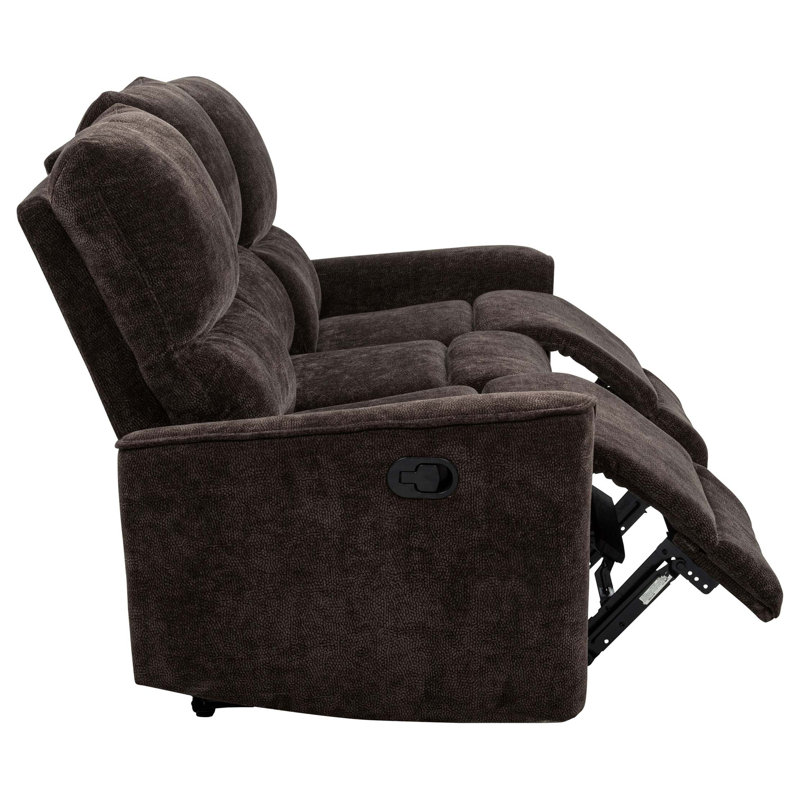Canapé inclinable en chenille moelleuse avec coussins profonds