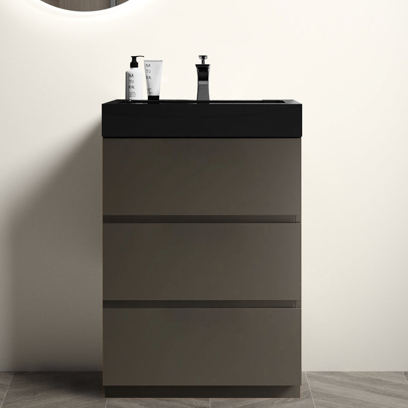 Meuble-lavabo 24 po avec évier, conception moderne, silencieux,