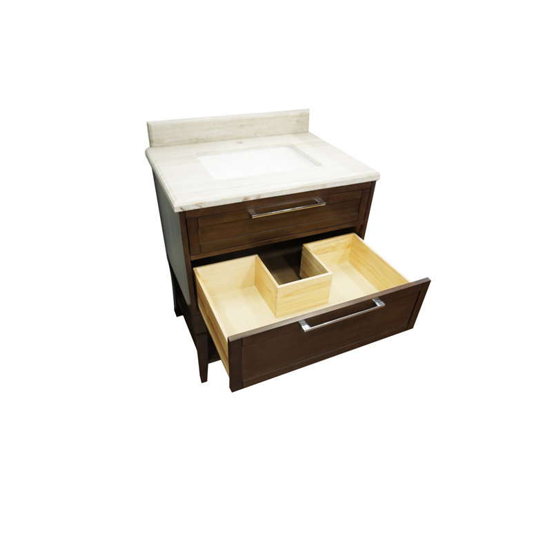 Ensemble de meuble-lavabo simple 30 po Oberon, Marbre sable de plage
