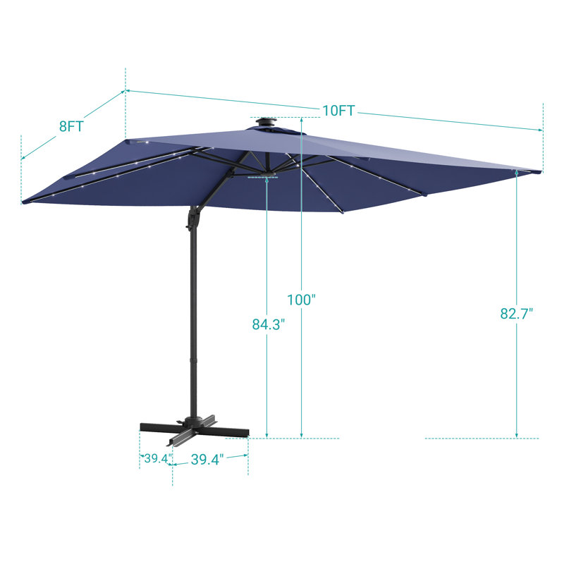 Parasol en porte-à-faux 10x8ft, Marine