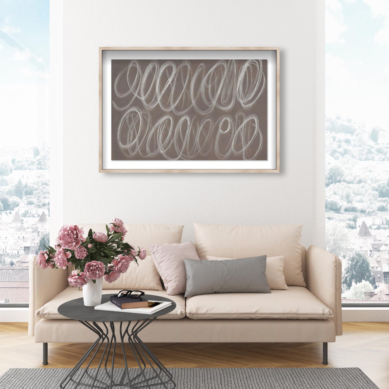 Oliver Gal Coastal Mirage III Abstract - Luxury Shadowbox Framed Wall Art, 26" H x 38" W, Cream