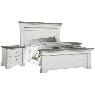 King Panel Bed With 2 Nightstands