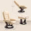 HOMCOM Recliner Chair w/ Footstool 135° Recliner Armchair PU Leather Beige