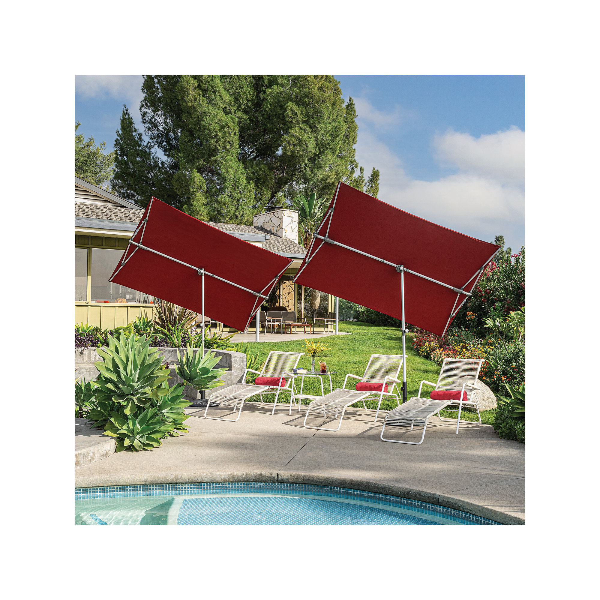 Karlson 83.6'' Outdoor Umbrella, Deep Red Performance