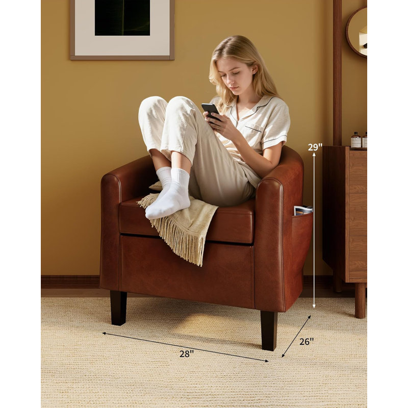 Fauteuils d'appoint en similicuir avec fauteuils club
