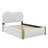 Upholstered Bed With Trundle Platform Bed Frame With Wood Supporting Feet-2075569653