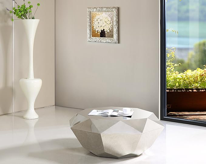 Home Imports Emporium Gemma Diamond Coffee Table Silver