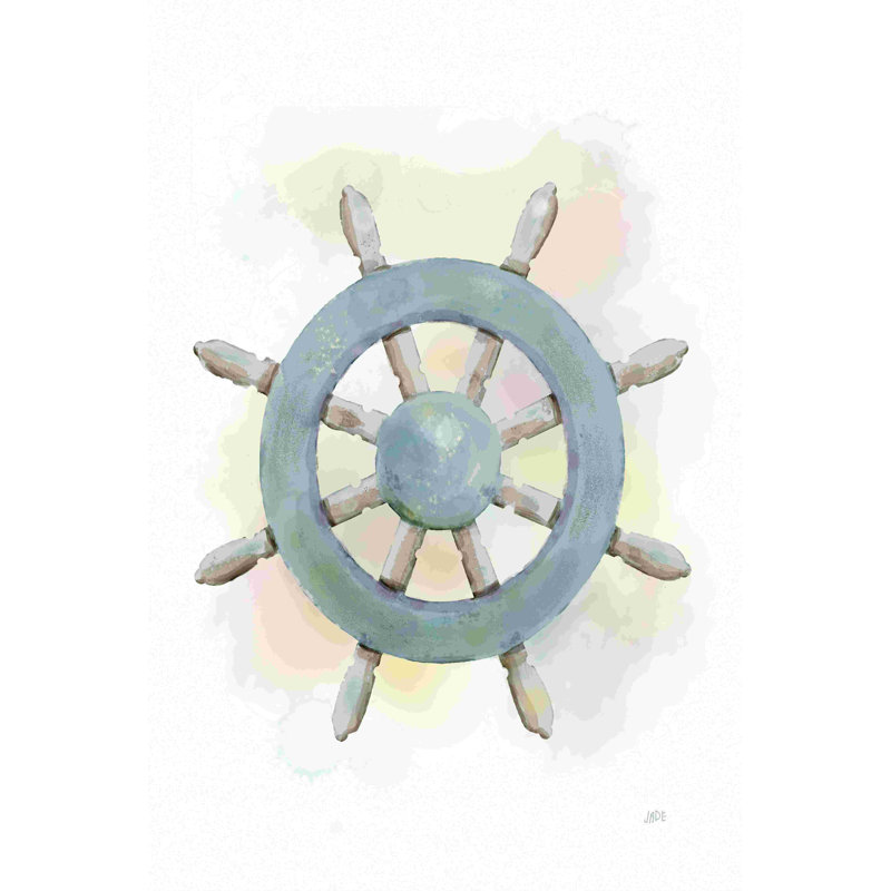 Roue de bateau aquarelle, H 12 po x l 8 po
