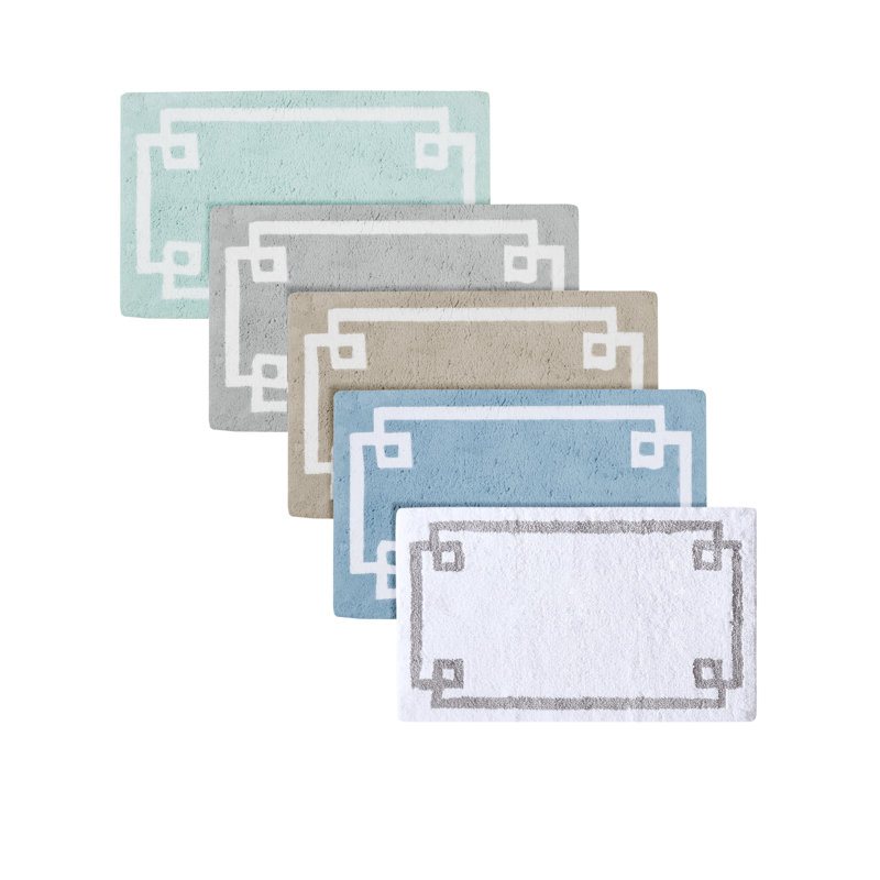 Evan 24" x 72" Grey Cotton Tufted Bath Rug