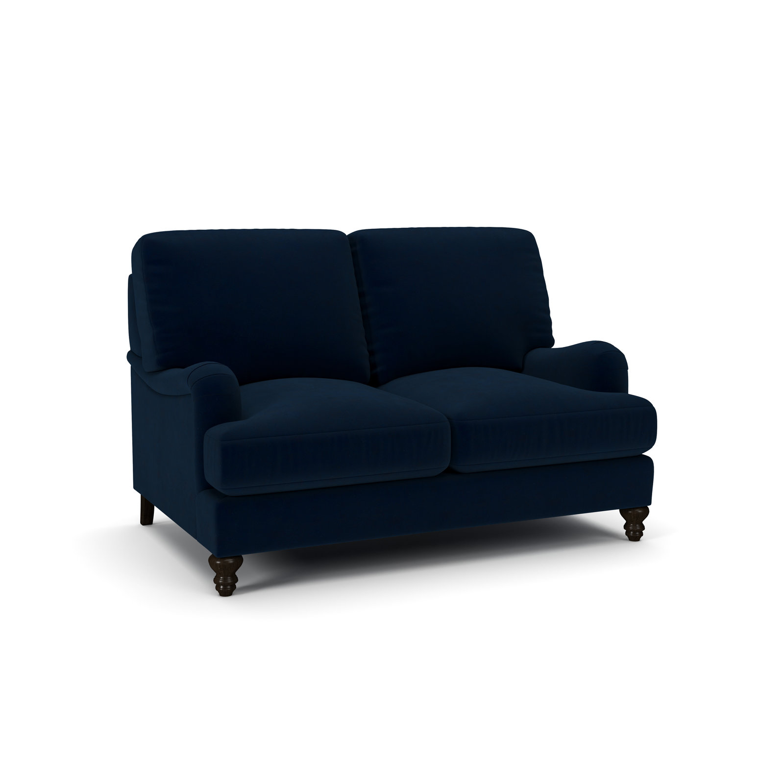 Walters 59'' Upholstered Loveseat, Bella Ink Blue Performance Velvet
